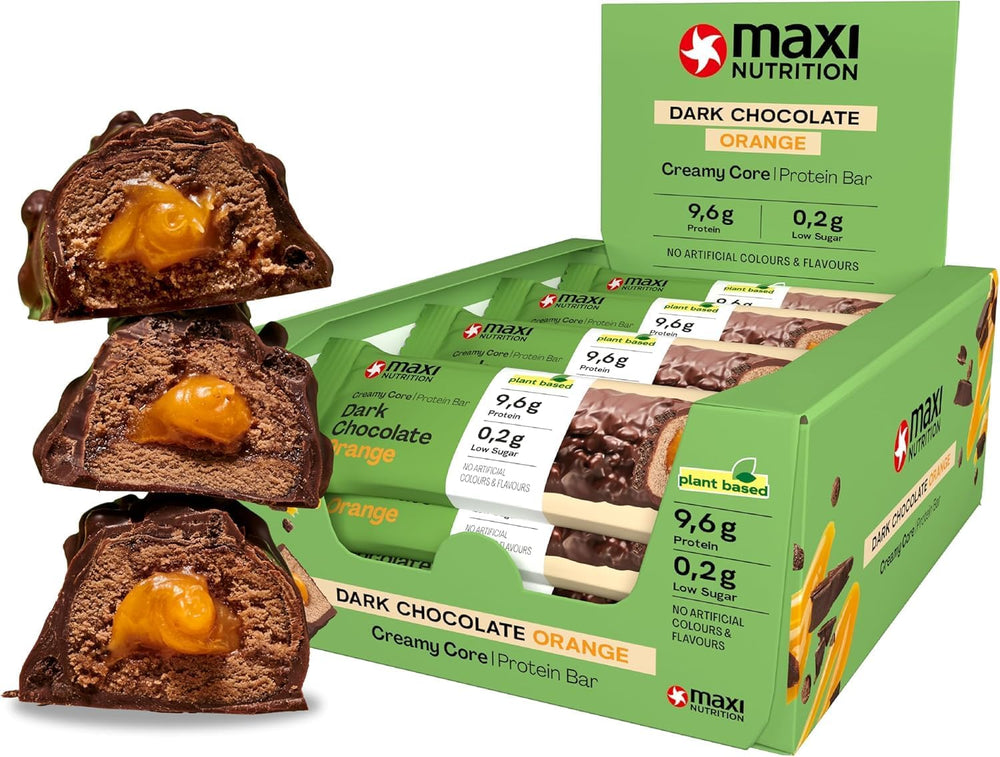 MaxiNutrition Barretta proteica vegana cremosa con cioccolato, arachidi e caramello 12x45g - barretta proteica vegana, 18% di proteine, 8,3 g per barretta, basso contenuto di zucchero (0,9 g), senza zuccheri aggiunti, senza aromi artificiali