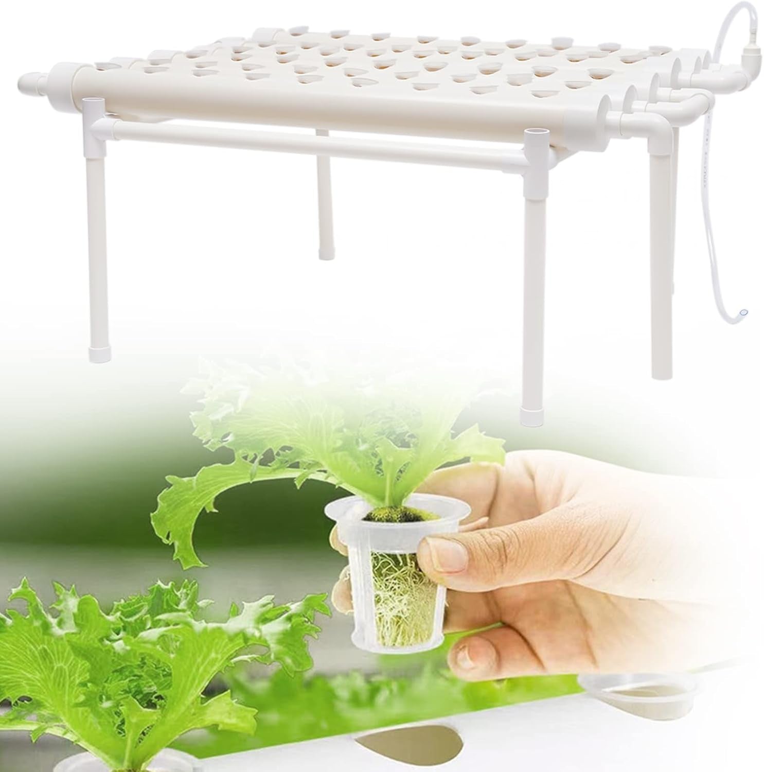 Hydroponische Systeme Grow Set Hydrokultur Plant Vegetale Idroponico Pflanzen BewäSserung System Garten Kit Attrezzo da giardino Pflanze Sites Growing Hydroponisches Anzuchtsystem 54LöCher 6Rohr