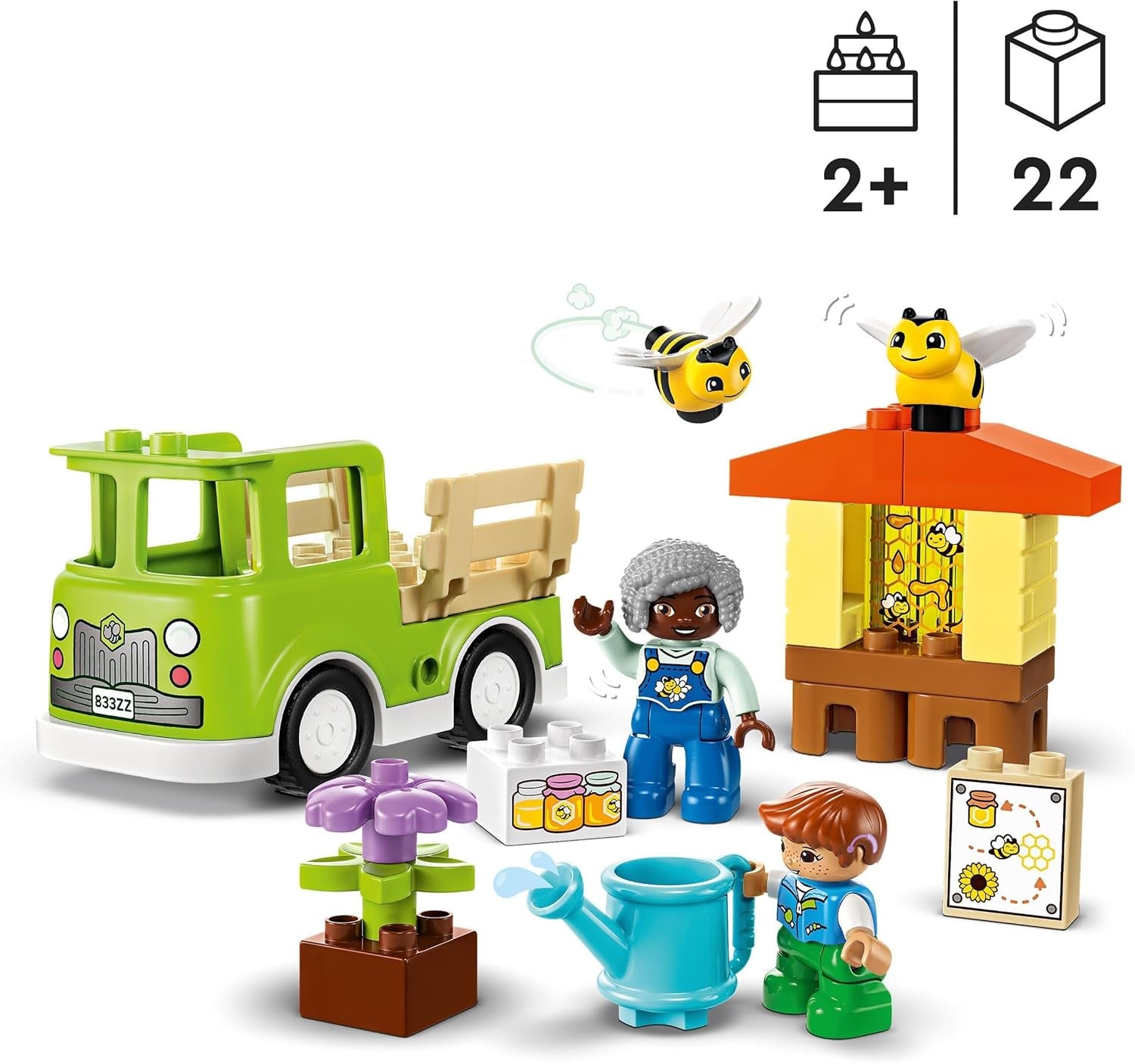 LEGO DUPLO Town Apicoltura e alveari, Giocattolo educativo per bambini con 2 personaggi e un camion mobile, Set di costruzione e ricostruzione, Giocattolo per bambini a partire da 2 anni 10419 Set di costruzione Besuche den LEGO-Store