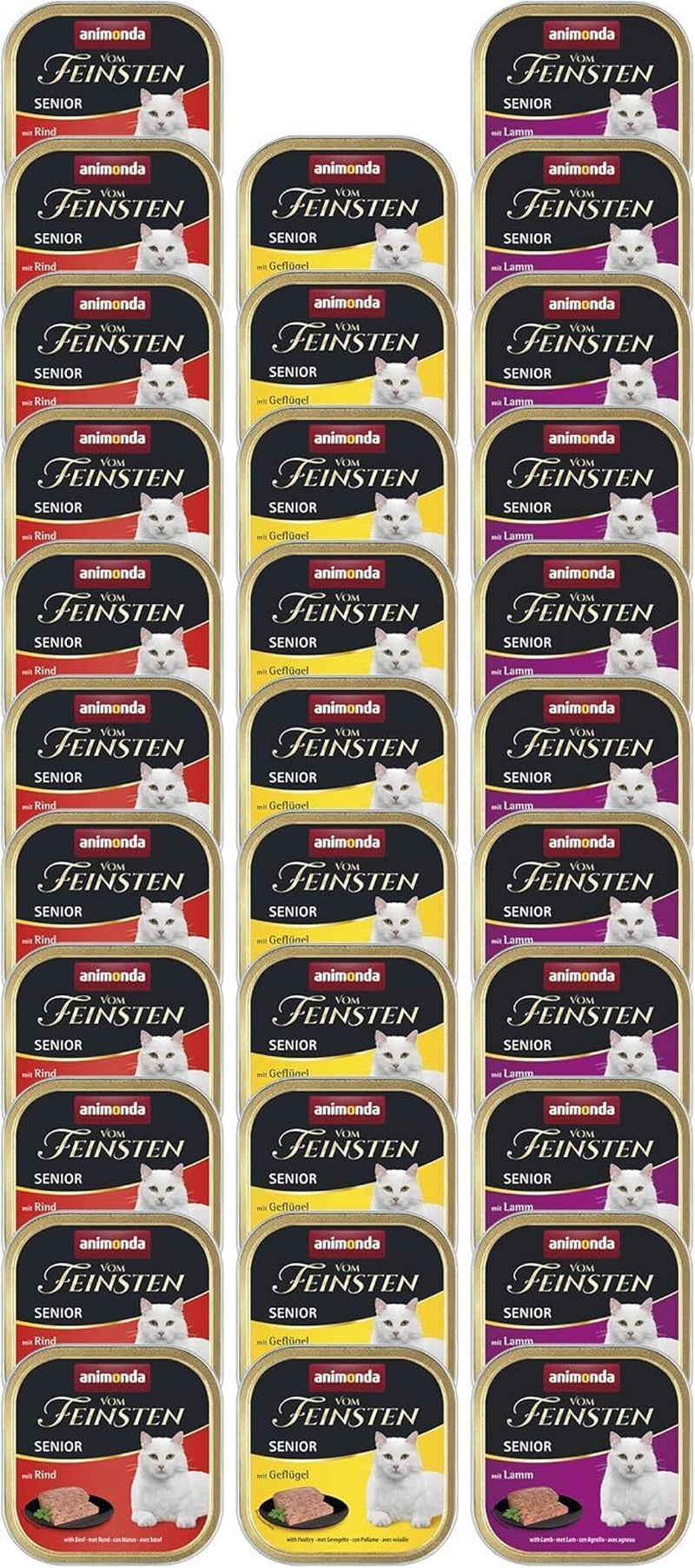 animonda vom Feinsten Senior, hrană umedă pentru pisici mai în vârstă de la 7 ani, varietate pentru pisici mai în vârstă, 32 x 100 g