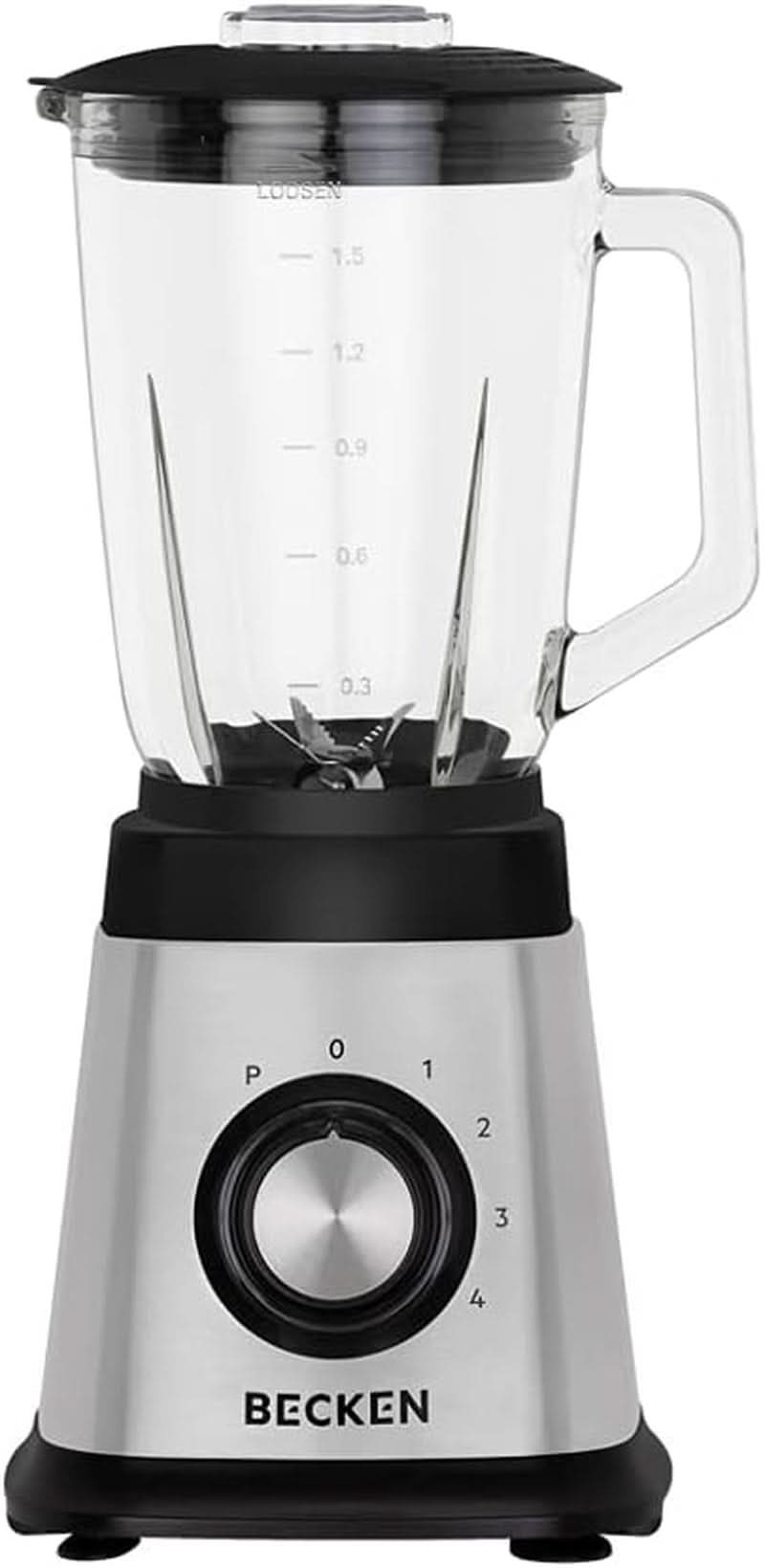 Miscelatore Aus Glas, 1,5 L, 1000 W, Edelstahl Mamma e Bambino Naty Shop