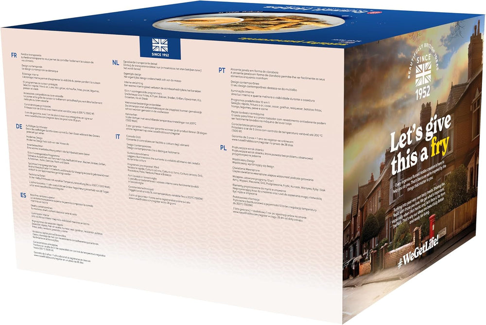 Russell Hobbs Airfryer, 5 litri, 10 programmi, finestra di visualizzazione Naty Shop Appliances