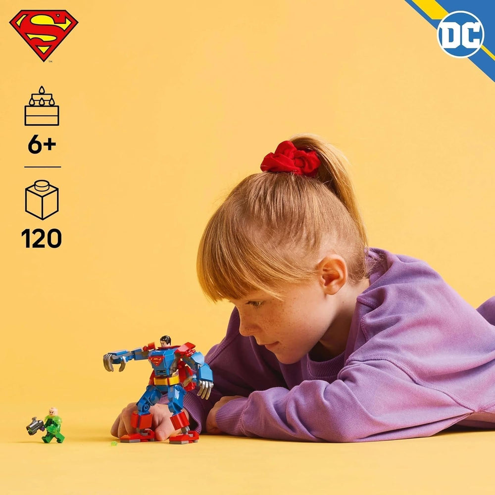 LEGO DC Superman Mech vs. Lex Luthor - Giocattolo da supereroe con 2 minifigure - Action figure costruibile con braccia, gambe e dita mobili - Regalo per ragazzi e ragazze dai 6 anni in su 76302 Set da costruzione Besuche den LEGO-Store