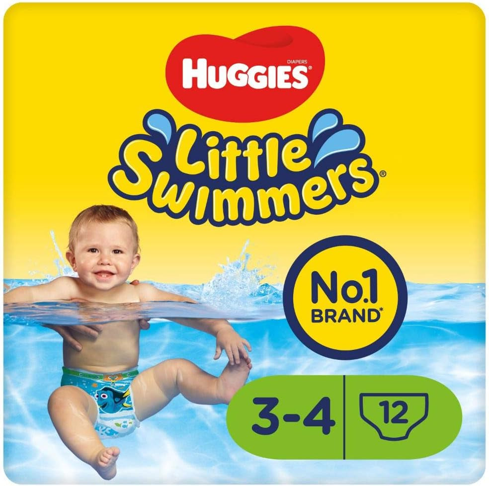 Pannolini da nuoto Huggies Little Swimmers, taglia 3-4, confezione da 12, 7-15 kg
