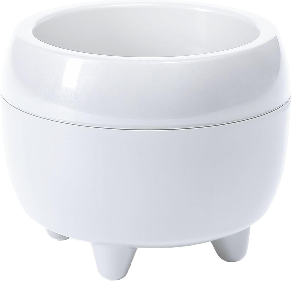 Ghiveci LAMELA cu picioare elegante – Ghiveci bej cu drenaj – Rotund Ø 23 cm, 3L – Ghiveci pentru interior și exterior, bej