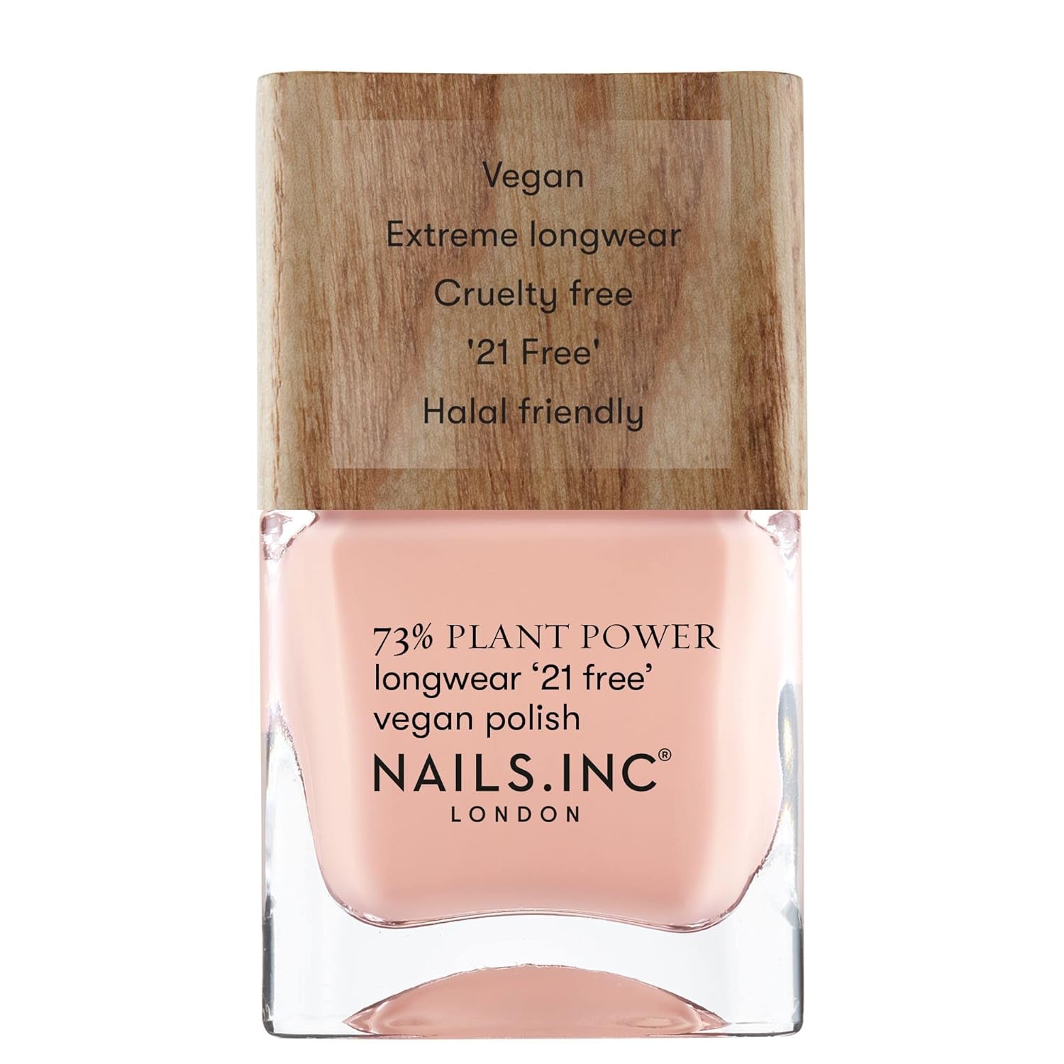 Nails Inc - Smalto per unghie vegano GLOWING SOMEWHERE Plant Power - 73% a base vegetale, 100% vegano e cruelty free - Manicure perfetta, Perla scintillante - Per nail art ecologiche