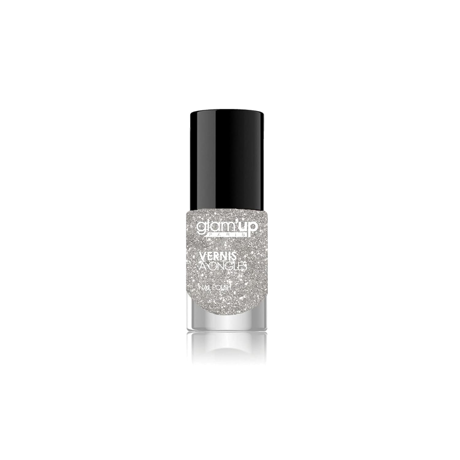 Oja Glam'Up Paris, ultra-lucioasă, de lungă durată, cu uscare rapidă, nr. 129, sclipici roz