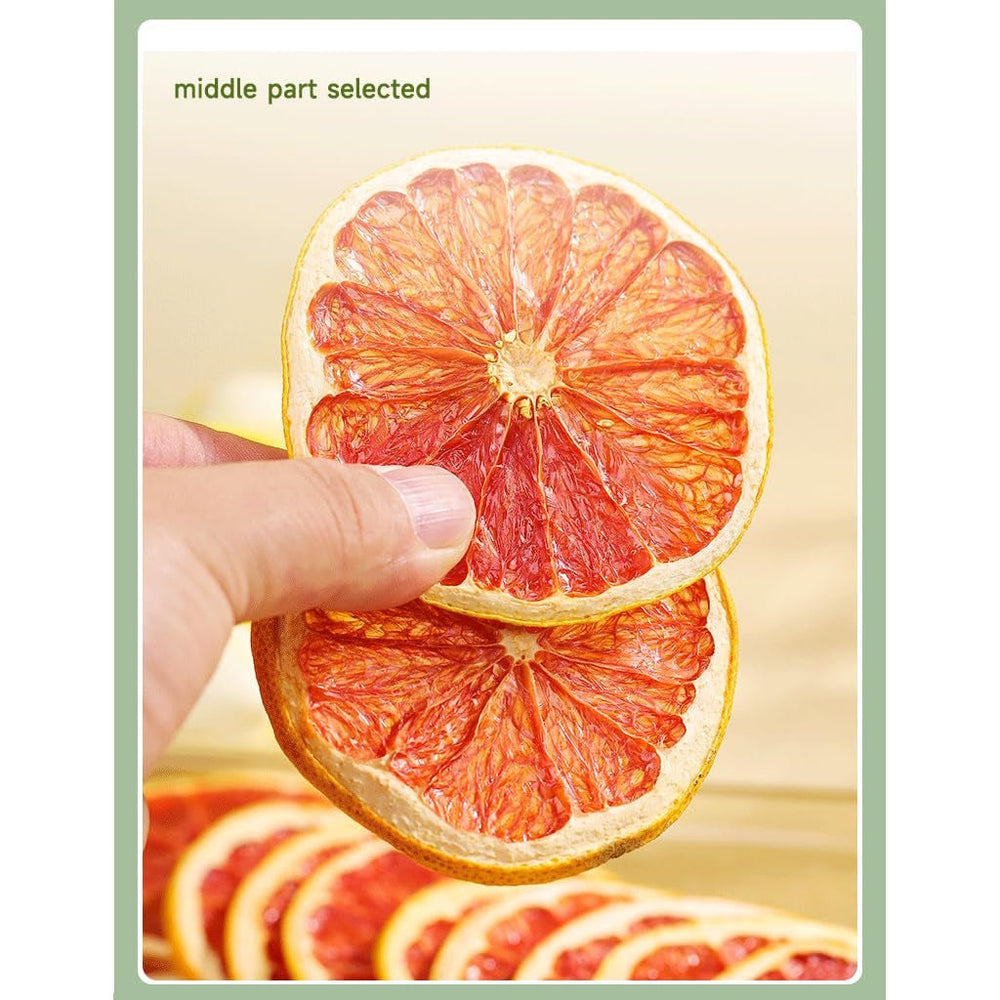Felii de grapefruit uscate, grapefruit deshidratat, umplere vază, decorațiuni de Crăciun, felii de grapefruit roșu, felii de fructe uscate pentru ceai, fără zahăr adăugat (100g (1 pachet)) Produse deshidratate Naty Shop