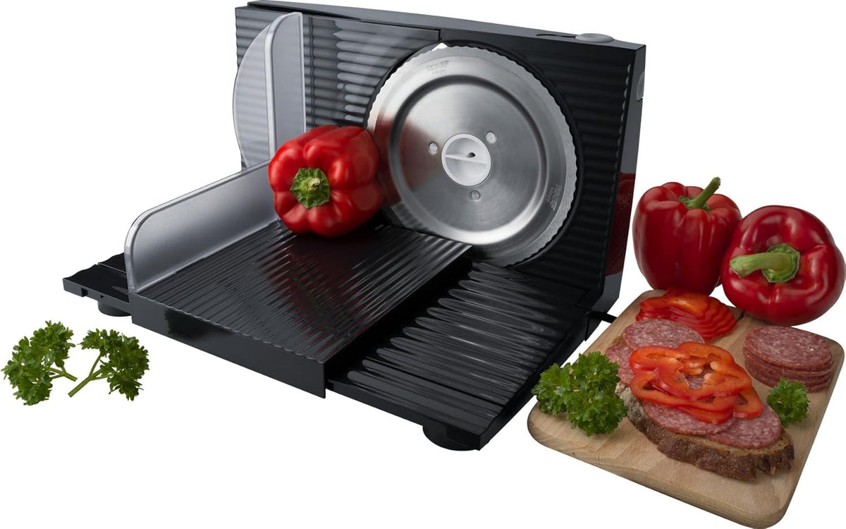 Affettatrice multifunzione Steba, spessore di taglio regolabile fino a 17 mm, protezione per le mani Trituratori e Affettatrici Naty Shop Default Title