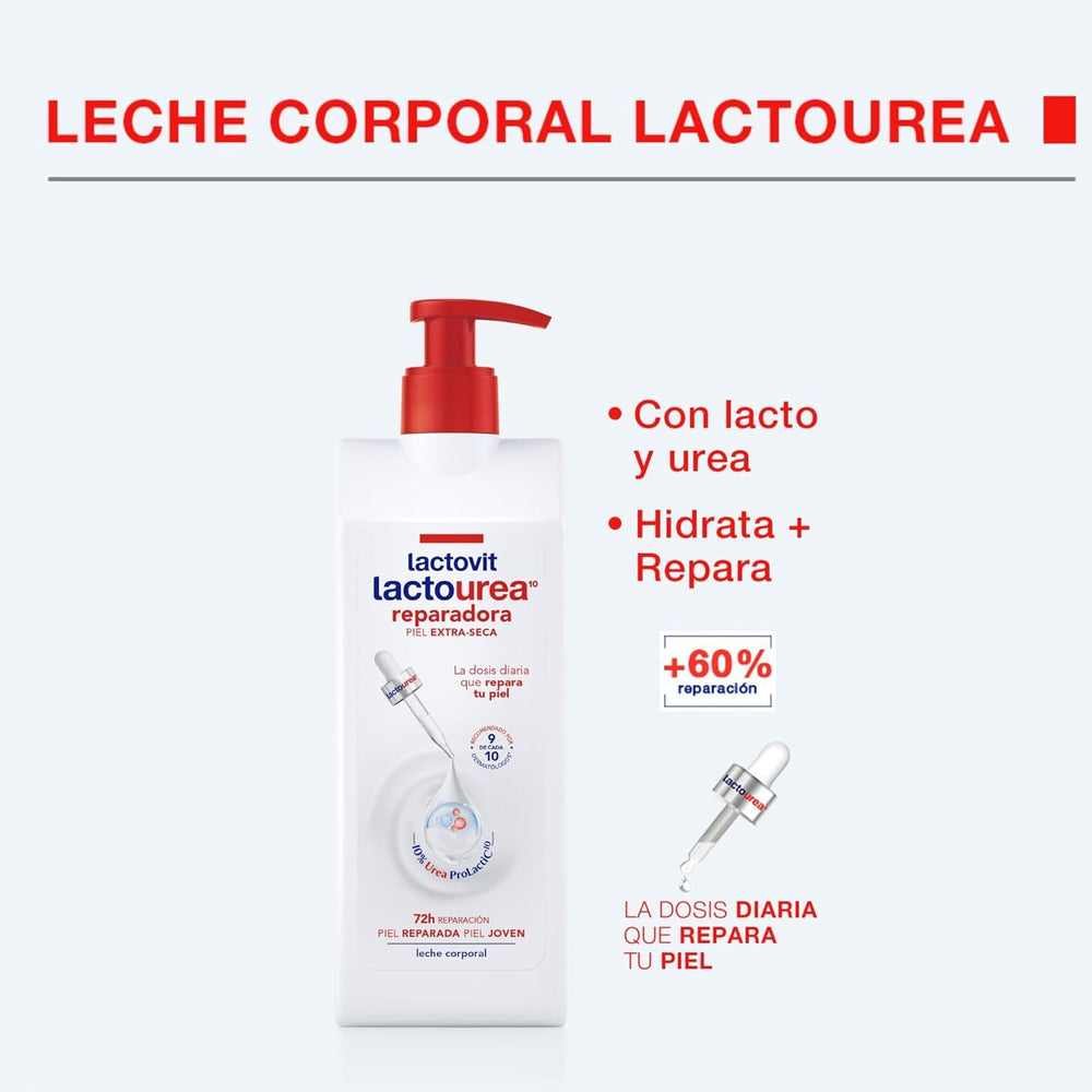 Lactourea reparierende Körpermilch mit Protein Calcium, sofortige Absorption, 48 Stunden Ernährung und Reparatur, geeignet für dry ed extra dry Haut, 800 ml