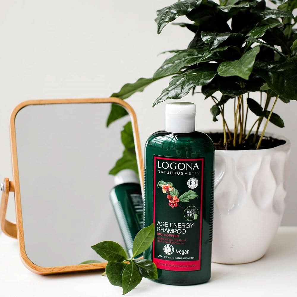 LOGONA Cosmetici Naturali, Shampoo, formula vegana caffeina biologica, 250 ml Doccia e Bagno Naty Shop