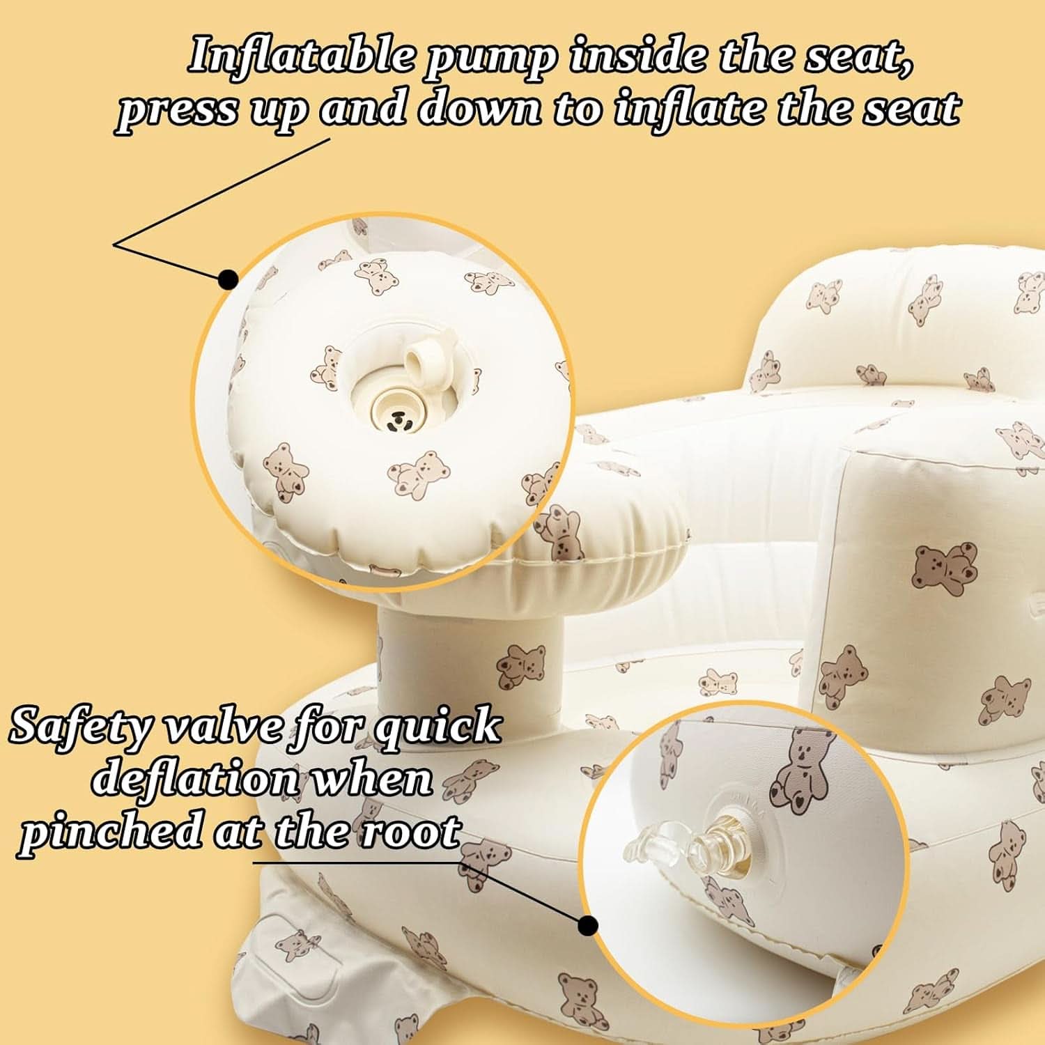 Seggiolino gonfiabile per neonati Jdblissful da 3 a 36 mesi Mamma e Bambino Naty Shop