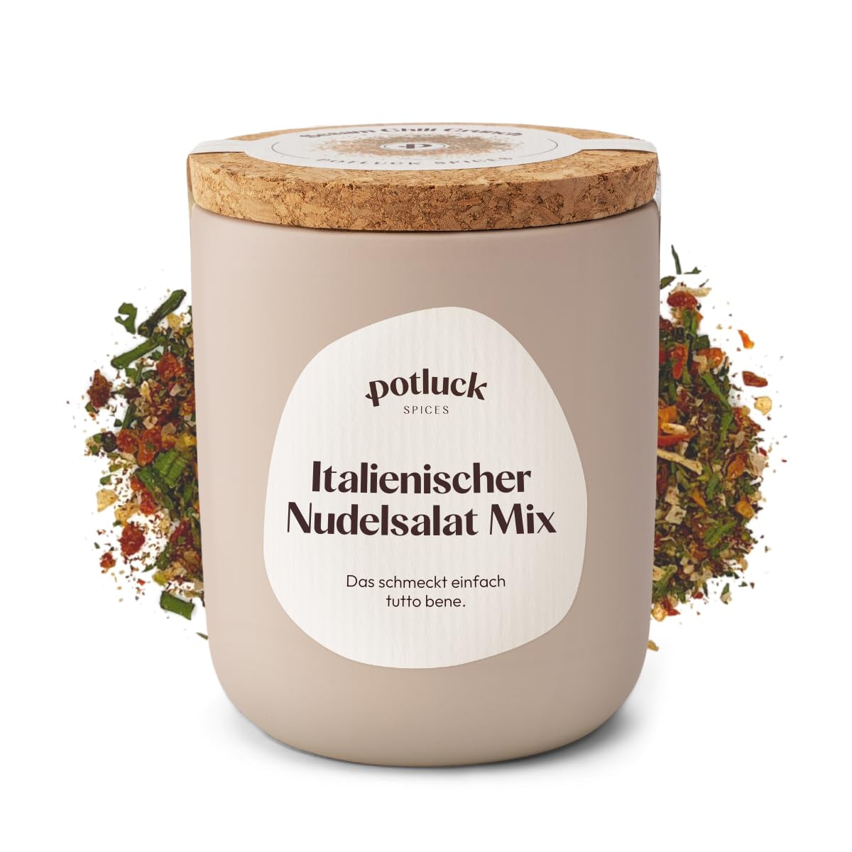 Potluck | Pasta e Pizza Kräuter | Gewürzzubereitung im Keramiktopf | 40g | Vegan, glutenfrei und mit natürlichen Inhaltsstoffen