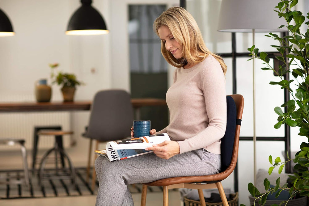 Pernă lombară TEMPUR | reglabilă pe înălțime | albastră | dimensiune 36 x 36 x 7 cm