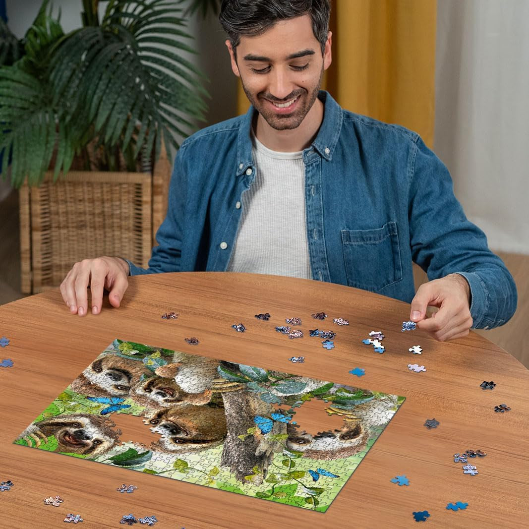 Ravensburger Puzzle 12000203 - Sloth Selfie - puzzle jigsaw 500 piese pentru adulți și copii de peste 10 ani, puzzle cu motiv animalier Puzzle Naty Shop