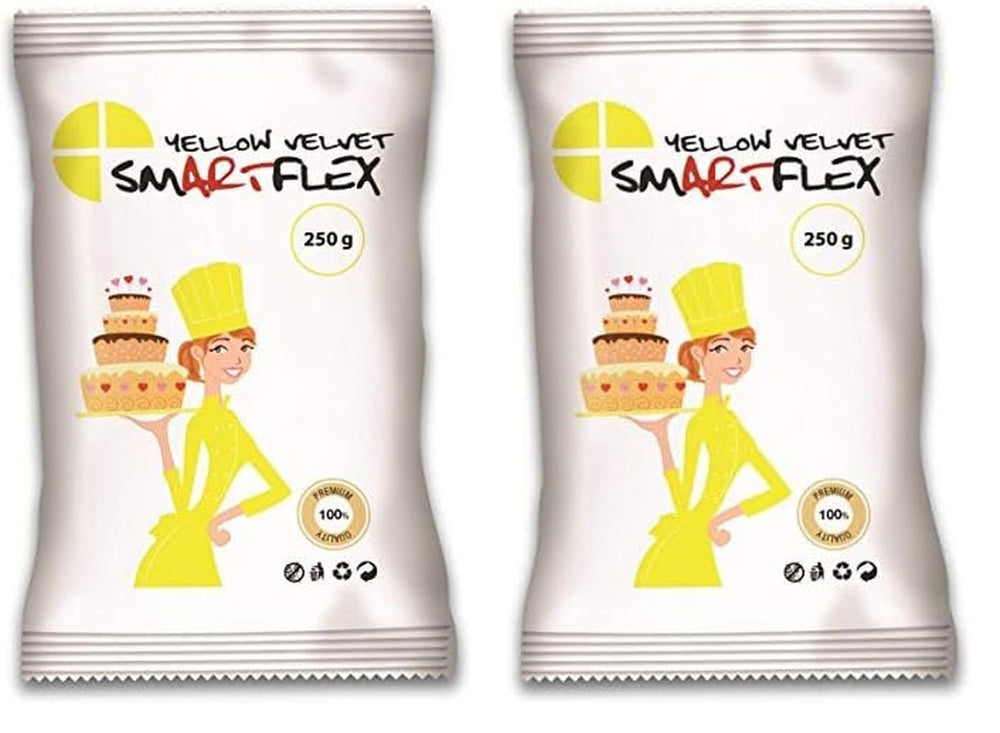 Fondant Yellow Velvet, 250 g Pasta de zahar Naty Shop 250 G (pachet de 2)