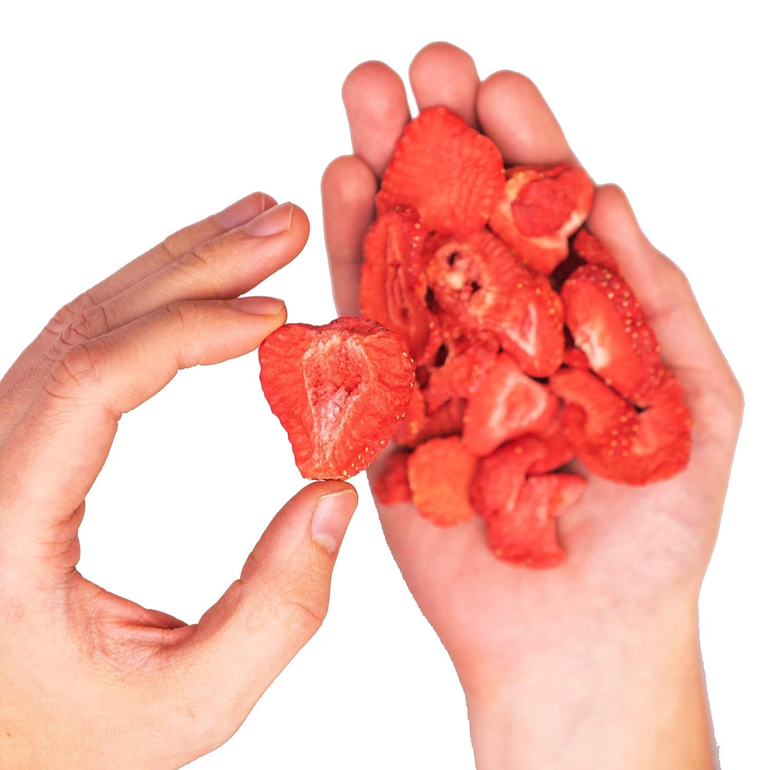 FRUCTE DE STRAWBERRIES FREEZE-DRIED, 100g fructe în felii, 100% fructe uscate - naturale și fără adaos de zahăr sau aditivi, de cea mai înaltă calitate de la Detox Organica Produse deshidratate Naty Shop