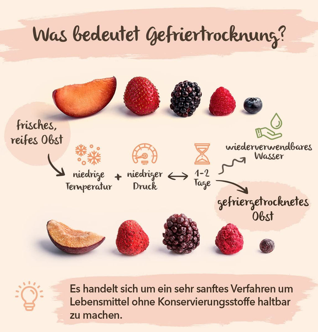 Fructe liofilizate BRIX | Amestec natural de fructe uscate 80 g | Premiul Great Taste pentru fructe uscate | Fără OMG, fără gluten, vegan, vitamine reținute Produse deshidratate Naty Shop