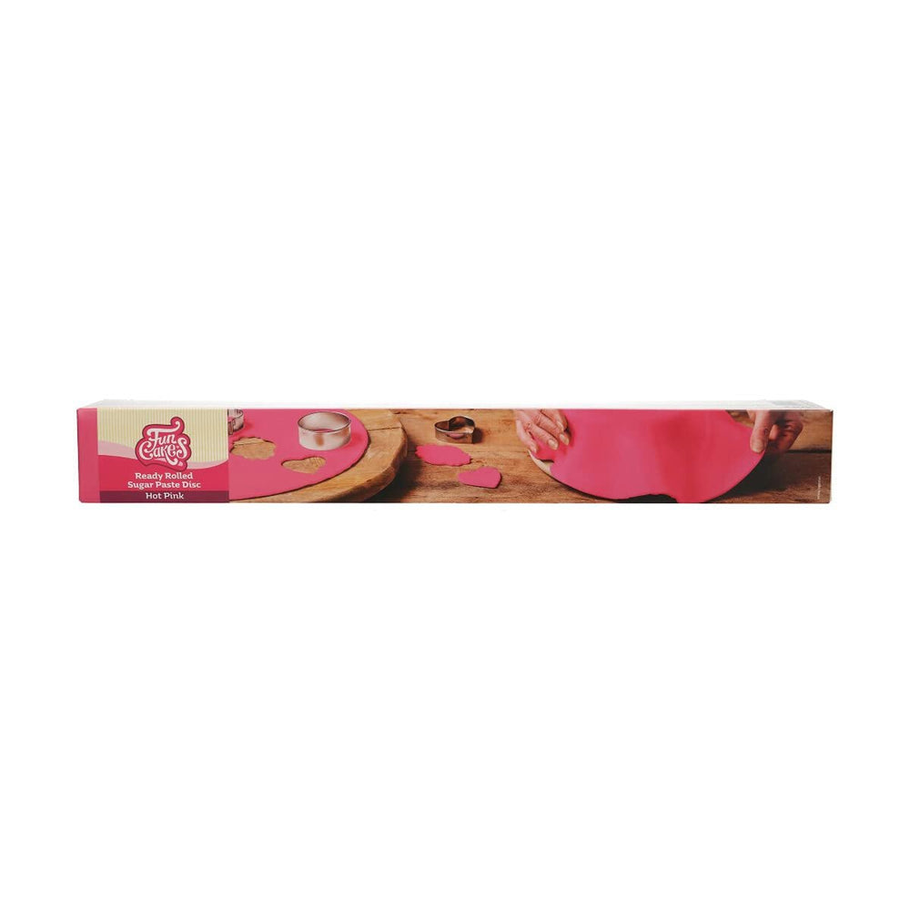 FunCakes Disc fondant rulat verdeață de primăvară: Delicioasă aromă de vanilie, deja rulată, ușor de folosit, perfectă pentru decorarea torturilor, 430 g Pasta de zahar Naty Shop Roz aprins