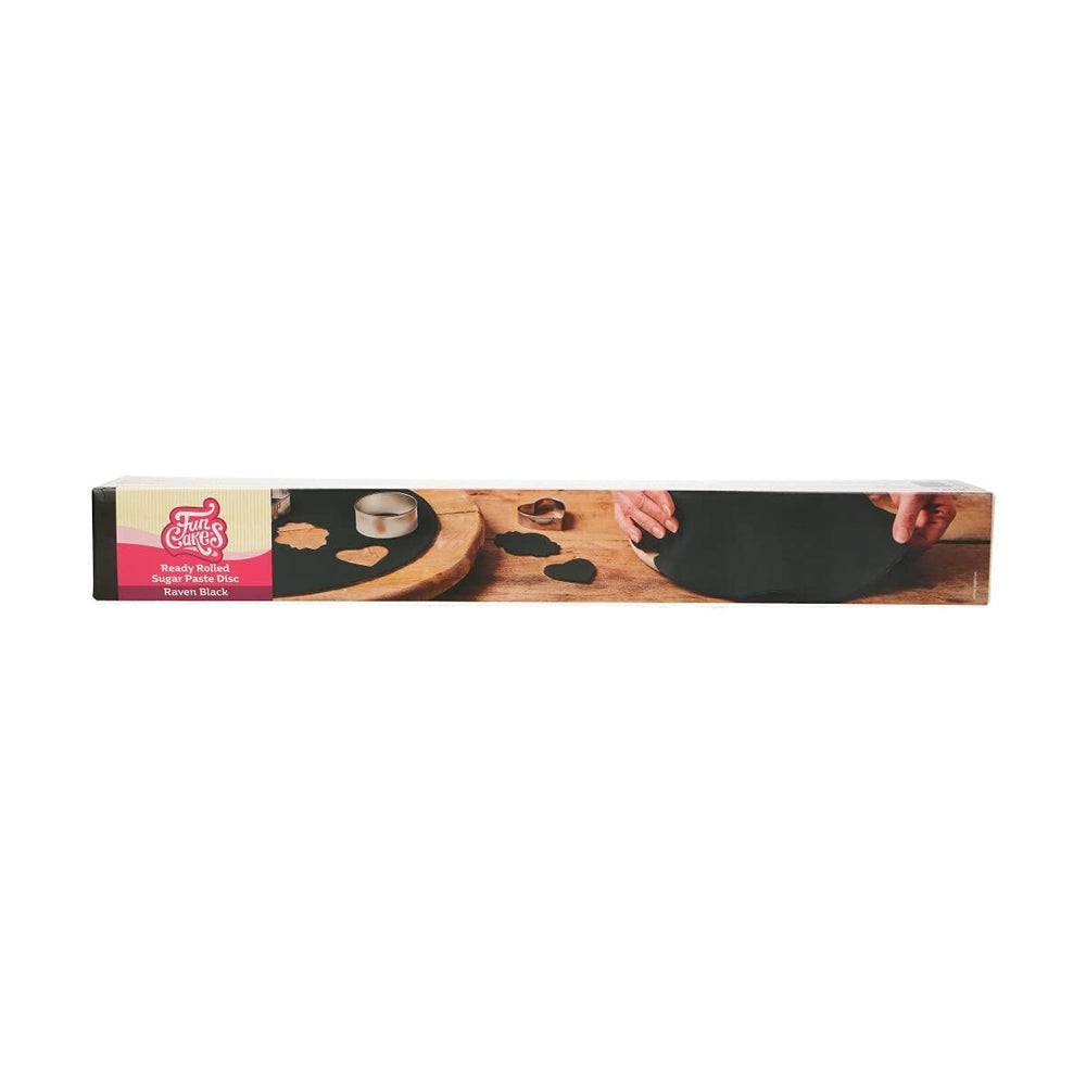 FunCakes Disc fondant rulat verdeață de primăvară: Delicioasă aromă de vanilie, deja rulată, ușor de folosit, perfectă pentru decorarea torturilor, 430 g Pasta de zahar Naty Shop Raven negru