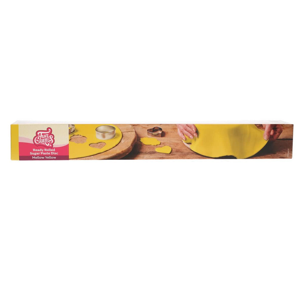 FunCakes Disc fondant rulat verdeață de primăvară: Delicioasă aromă de vanilie, deja rulată, ușor de folosit, perfectă pentru decorarea torturilor, 430 g Pasta de zahar Naty Shop Galben Mellow
