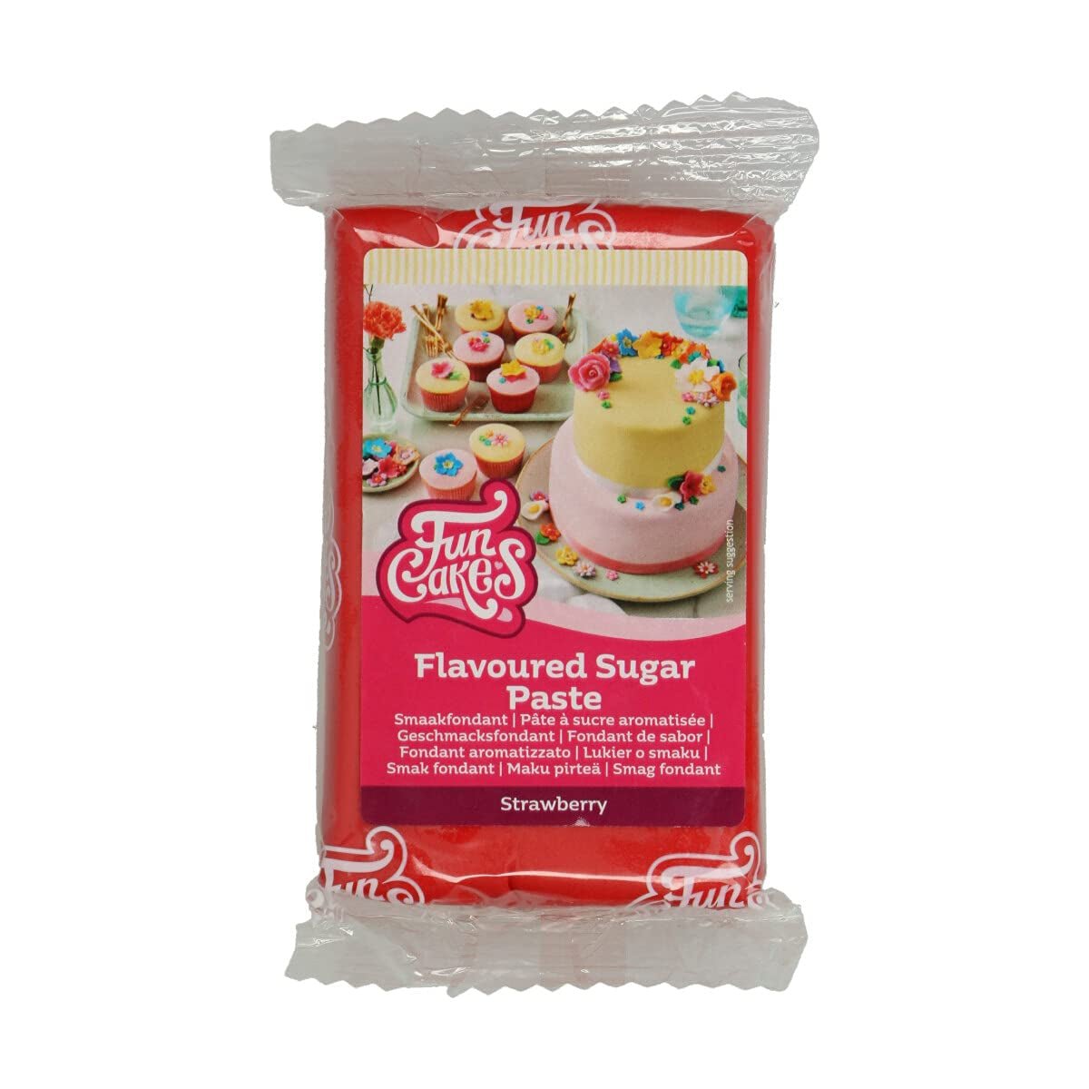 FunCakes Fondant cu aromă de lămâie: Gust delicios, textură fină, ușor de întins, fondant rulat, perfect pentru prăjituri, cupcakes și biscuiți. Halal, kosher și fără gluten. 250 g (pachet de 3) Pasta de zahar Naty Shop 250 G Căpșuni