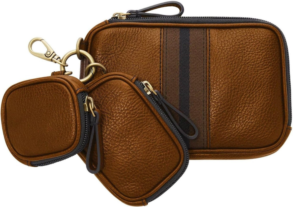 Geantă de călătorie Fossil Tech Trio pentru bărbați 17,78 cm L x 3,175 cm l x 12,065 cm H Portofel Barbati Naty Shop Maro