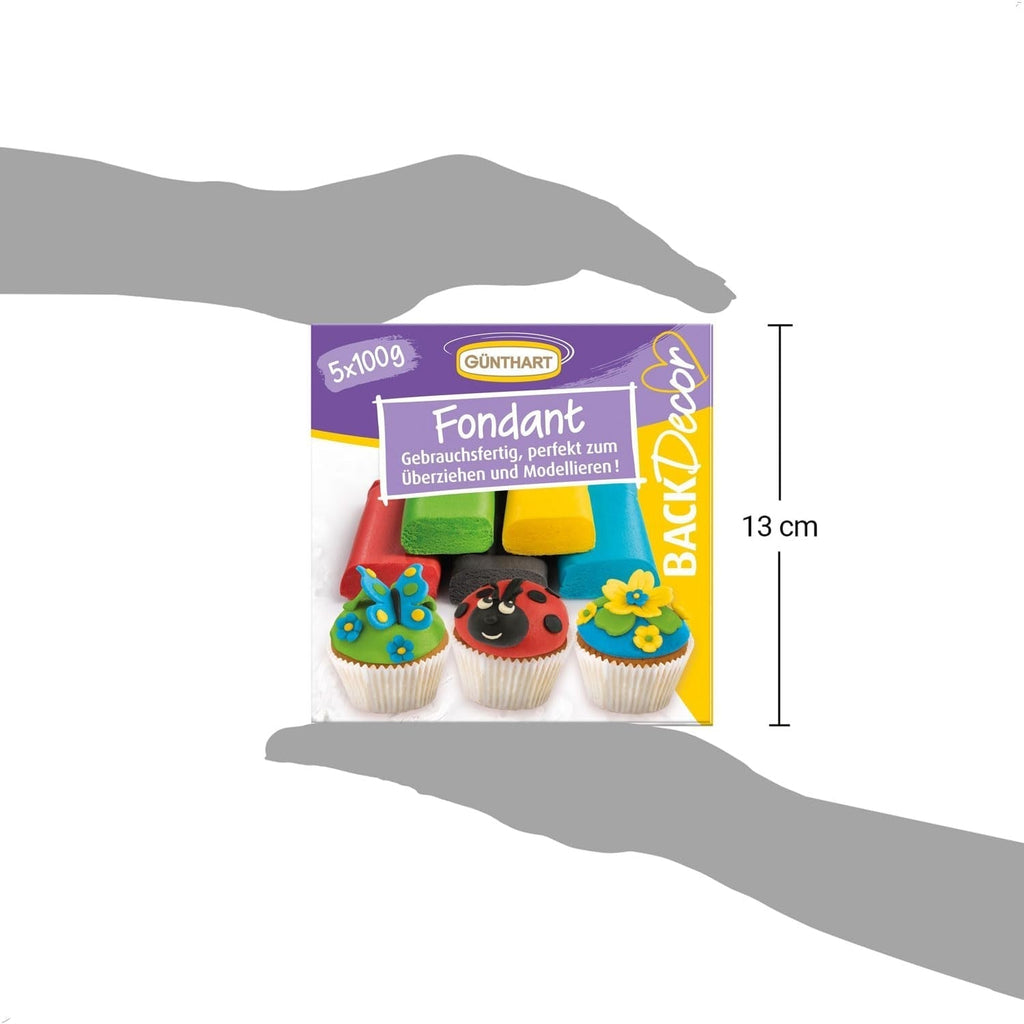 Günthart BackDecor 500g fondant fondant colorat, fără ulei de palmier, lut de modelare pentru design, set de 1 (500 gr) Pasta de zahar Naty Shop