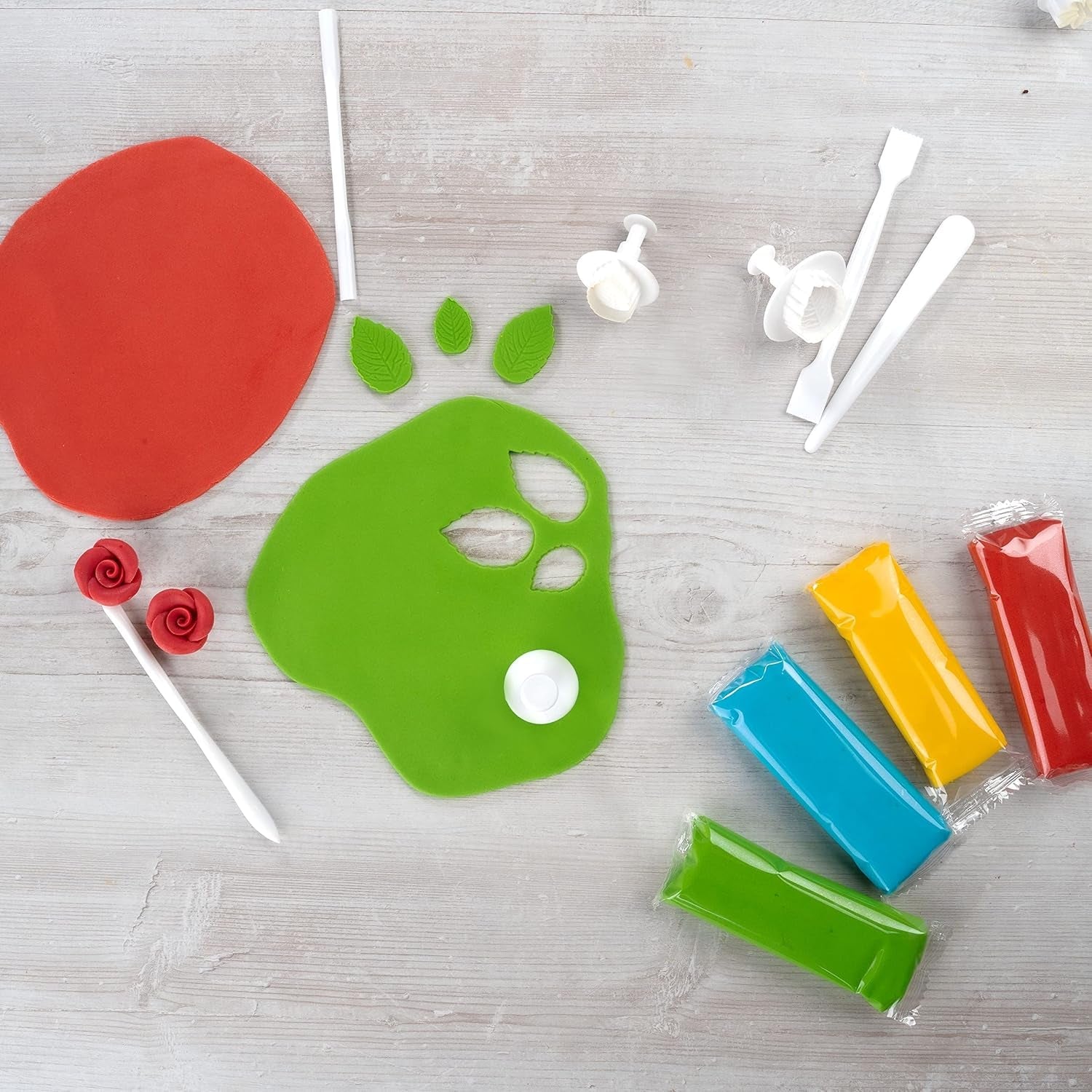 Günthart BackDecor 500g fondant fondant colorat, fără ulei de palmier, lut de modelare pentru design, set de 1 (500 gr) Pasta de zahar Naty Shop