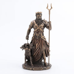 Hades zeu grec al lumii subterane cu statuie cu creier, 26,9 cm, rășină turnată la rece, finisaj bronz antic Statuete si sculpturi Naty Shop Bronz Talie unică