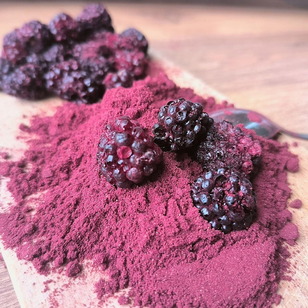 Mure liofilizate în pulbere | 100% pulbere de fructe liofilizate Fructe naturale uscate fără aditivi | pulbere de fructe Fructe liofilizate pulbere de mure Produse deshidratate Naty Shop