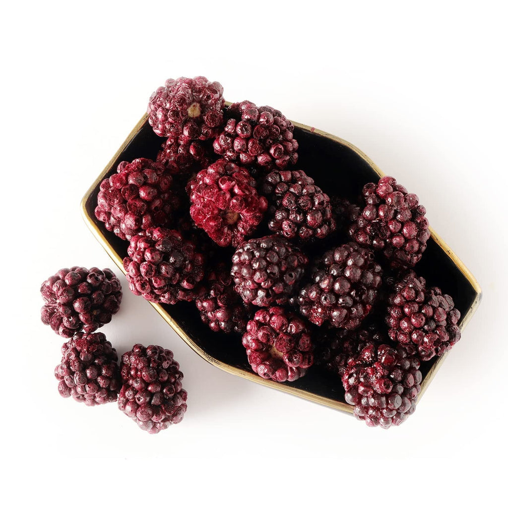 Mure liofilizate întregi 100g - Fructe liofilizate - Fructe uscate liofilizate - Mure întregi liofilizate pentru coacere, decorare prăjituri, gustări, muesli, deserturi Produse deshidratate Naty Shop