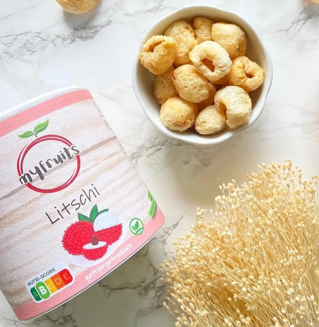 myfruits lychee, liofilizat, 80g, fără aditivi, 100% fructe, fructe liofilizate și fructe uscate Produse deshidratate Naty Shop