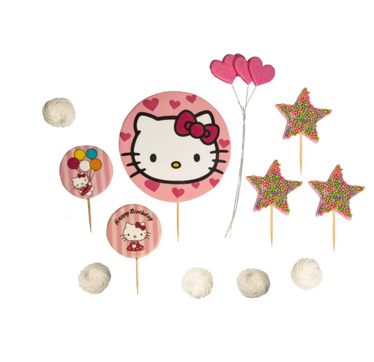 Set di 12 decorazioni commestibili, Hello Kitty