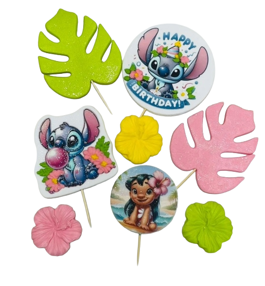Set 8 decorazioni commestibili per torte – Colori vivaci per feste