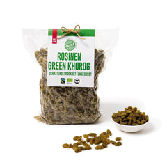 PAKKA - Stafide organice Fairtrade Green Khorog 750g, organice și Fairtrade, fără semințe, uscate la umbră, fără ulei, deci lipicioase, direct de la micii fermieri din Samarkand în Uzbekistan, vegan, 750g Produse deshidratate Naty Shop Varianta 1: 750 G (1 pachet)