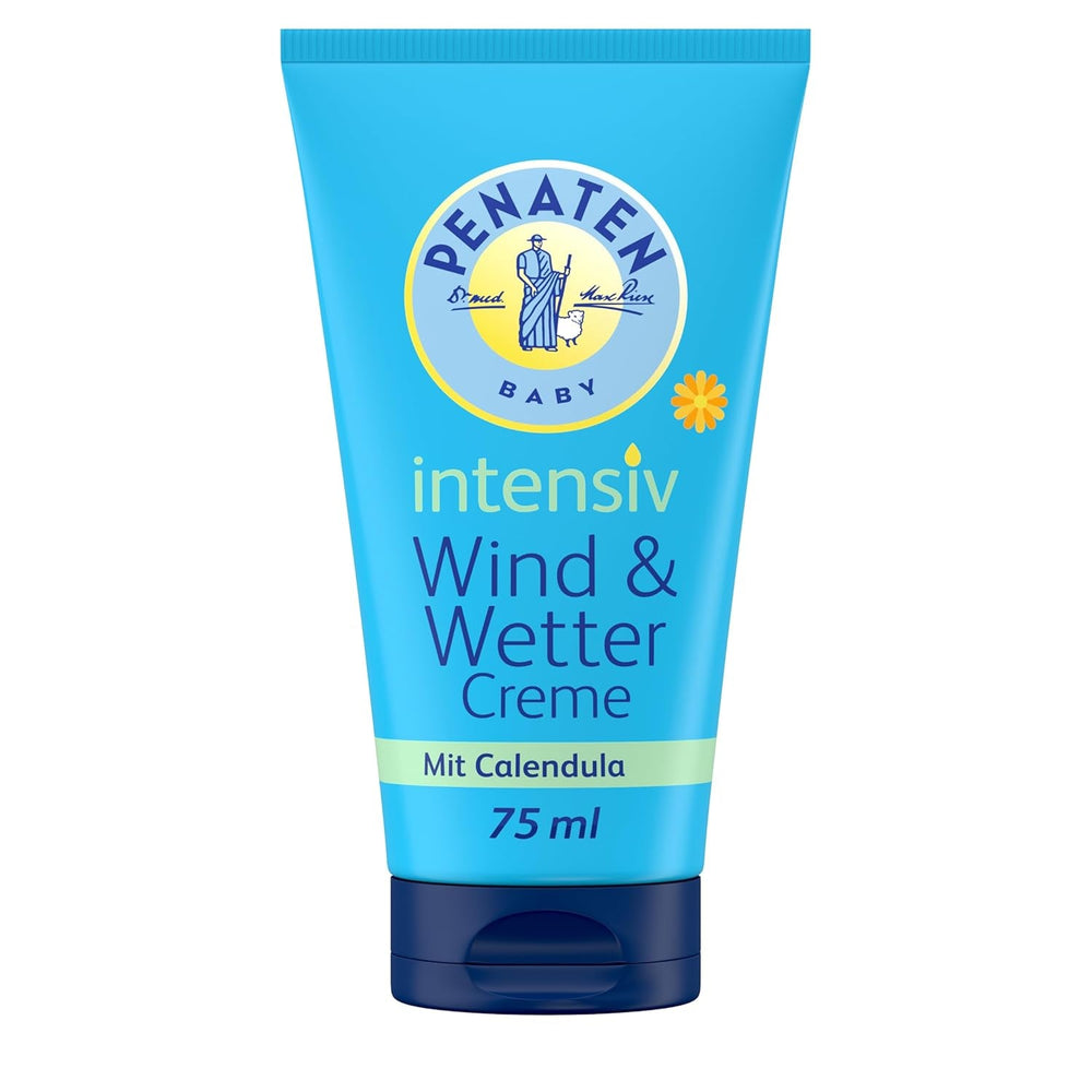 PENATEN Wind & Weather Cream (75 ml), îngrijire a pielii bebelușului cu protecție în vreme rece și umedă, cremă protectoare de îngrijire a bebelușului cu calendula bogată hrănește pielea și formează o barieră protectoare Copii - Baie si Skincare Naty Shop 75 Ml (1 pachet) Vânt Weather Cream