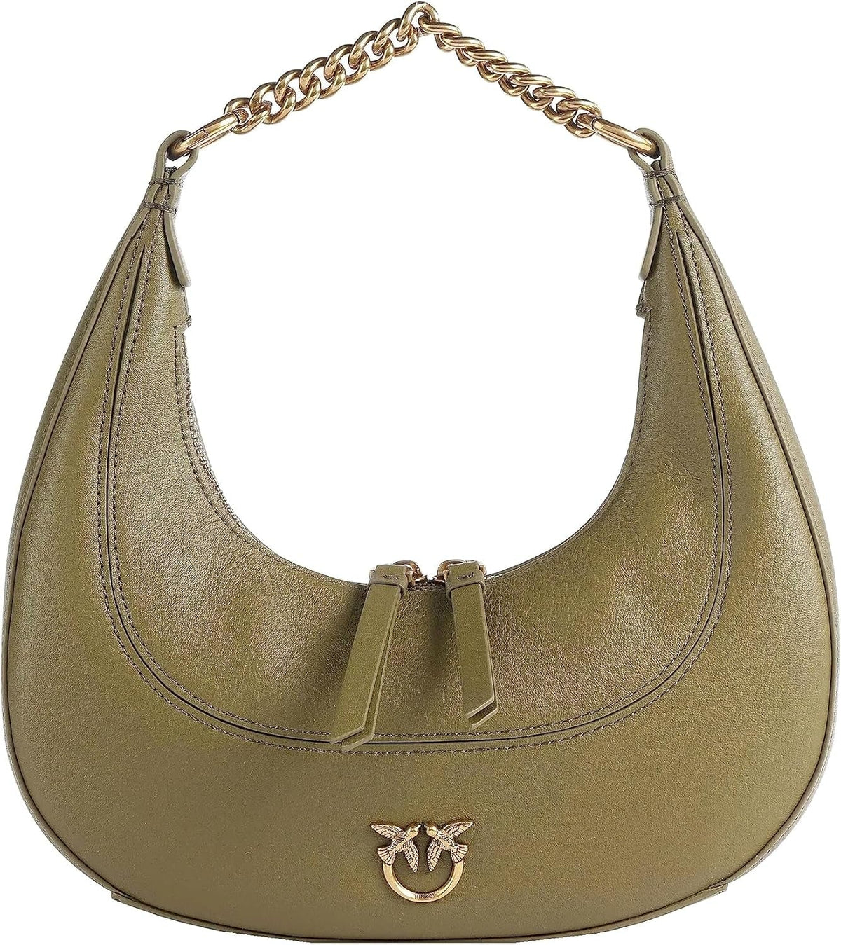 Pinko femei BRIOCHE HOBO Mini KALB MORB, V62q_Green Fir-Antique Gold Genti Femei Naty Shop Titlu implicit