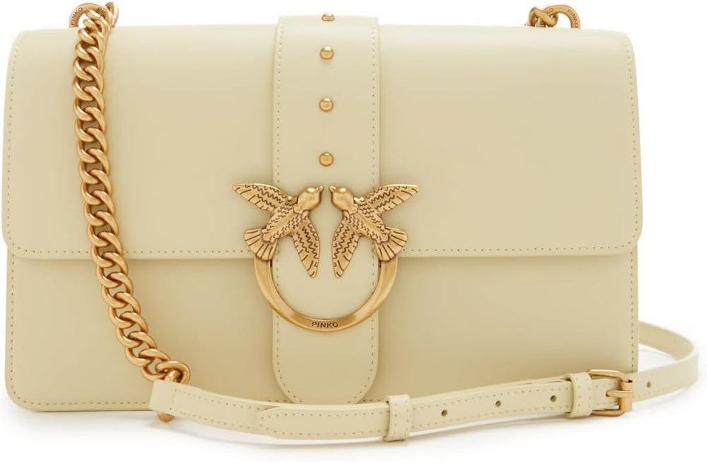 Pinko Ladies Love One Classic Cl Calf Silk Bag Genti Femei Naty Shop S14Q_Heno-Aur antic