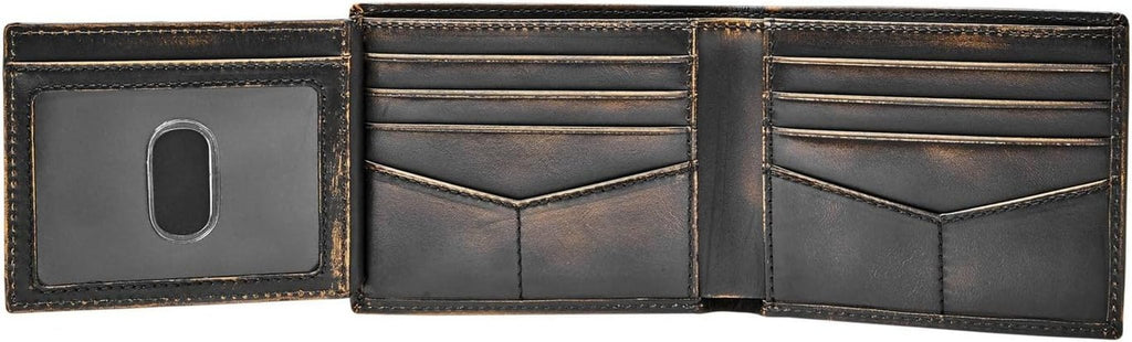 Portofel bifold din piele Fossil Wade pentru bărbați 11,43 cm L x 1,905 cm l x 8,89 cm H Portofel Barbati Naty Shop
