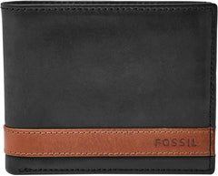 Portofel bifold din piele Quinn pentru bărbați Fossil 11,5 cm L x 2 cm l x 9 cm H Portofel Barbati Naty Shop Negru 11.43 Cm L X 1.91 Cm W X 8.89 Cm H
