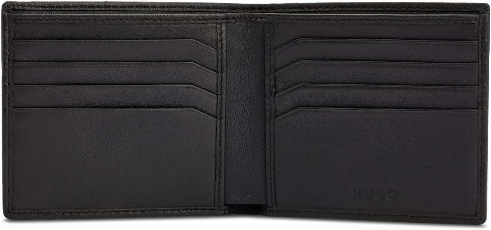 Portofel pentru bărbați HUGO Tibby 8 cc din piele nappa cu logo negru Stck Portofel Barbati Naty Shop