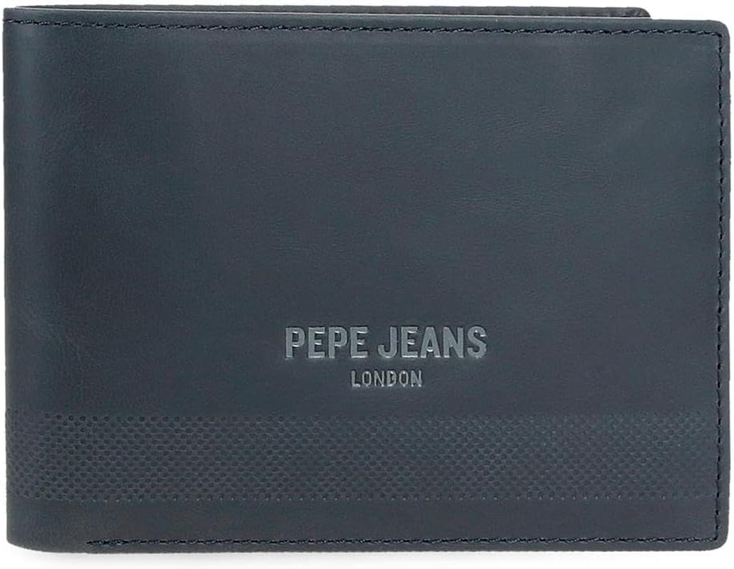 Portofel pentru bărbați Pepe Jeans, albastru, 11,5 x 8 x 1 cm, piele, protejat RFID, portofel cu buzunar pentru monede Portofel Barbati Naty Shop Titlu implicit