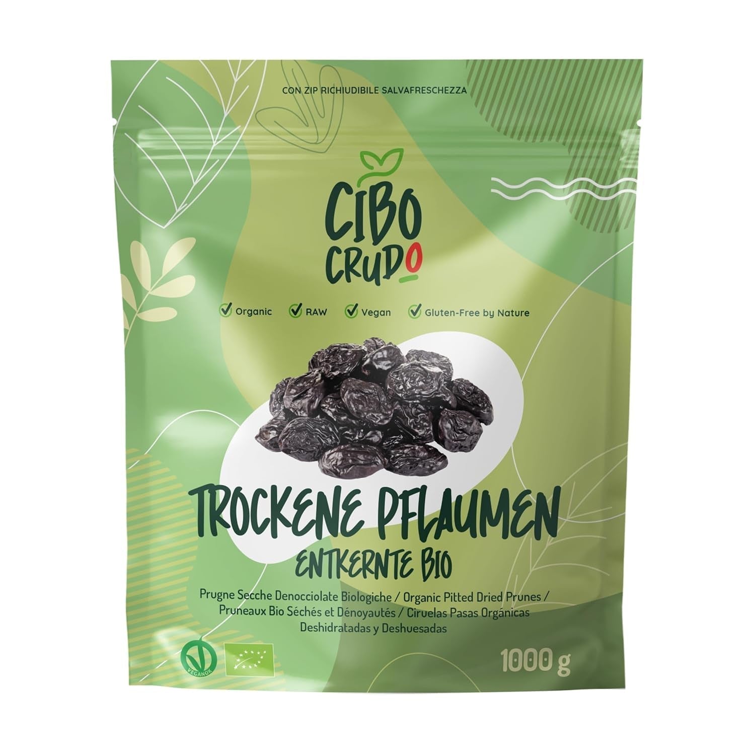 Prune ecologice uscate și fără sâmburi - 500g. Prune crude nesulfurate, fără adaos de zahăr sau aditivi. Prune uscate ecologice ca fructe uscate aromate. Prune fără sâmburi. Produse deshidratate Naty Shop 1 kg (1 pachet)