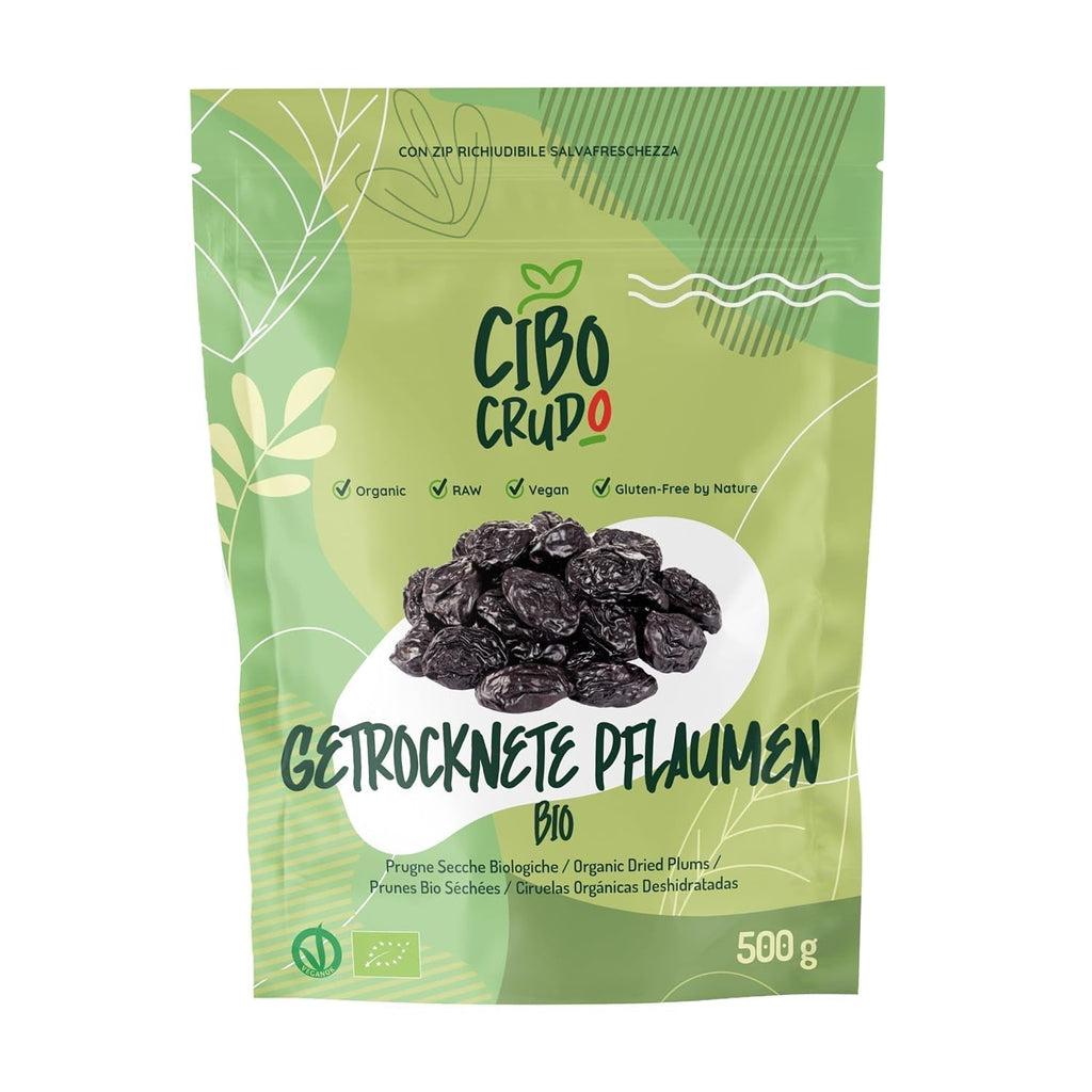 Prune ecologice uscate și fără sâmburi - 500g. Prune crude nesulfurate, fără adaos de zahăr sau aditivi. Prune uscate ecologice ca fructe uscate aromate. Prune fără sâmburi. Produse deshidratate Naty Shop 500 G (1 pachet)
