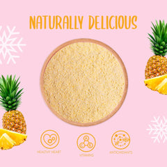 Pudră de ananas liofilizată 100g - Pudră de fructe liofilizate - Pudră de ananas liofilizată pentru smoothie-uri, iaurt și coacere - Pudră de ananas 100% naturală fără aditivi Produse deshidratate Naty Shop