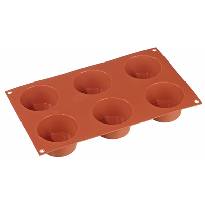 Stampo per muffin in silicone, 6 cavità