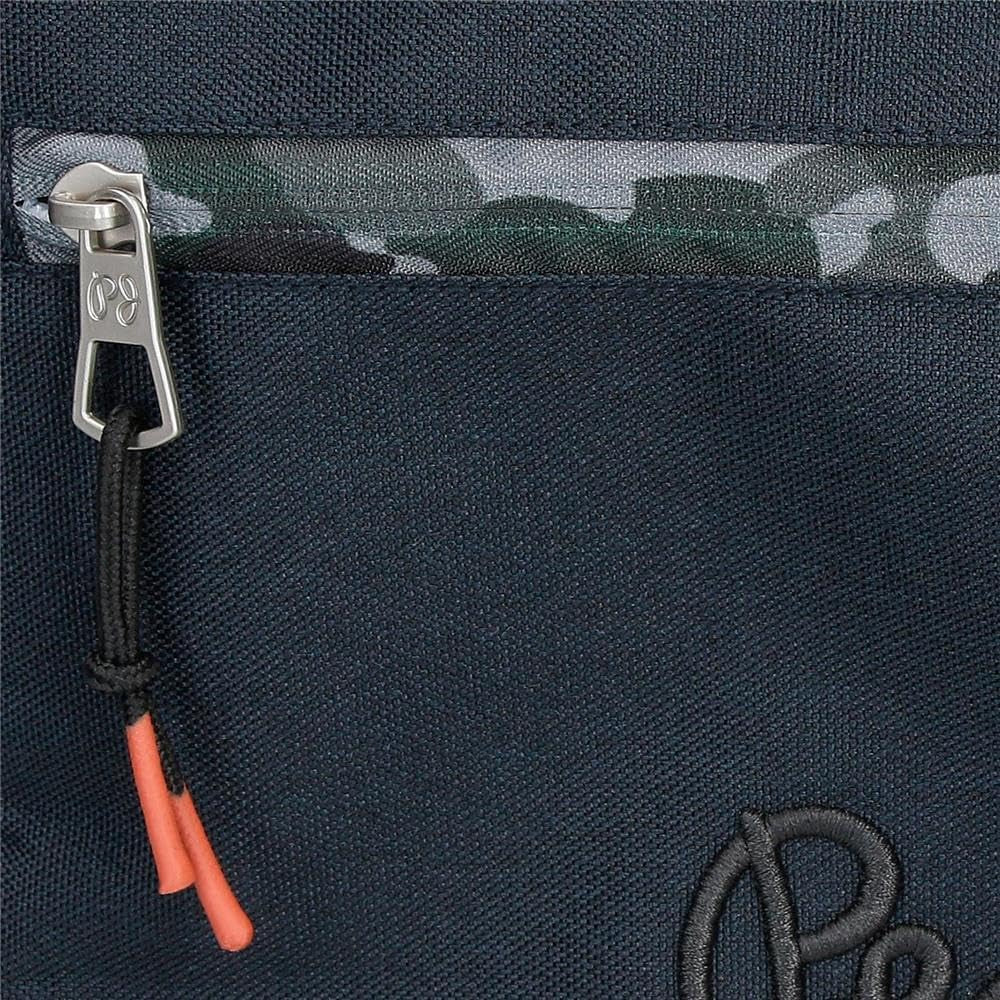 Rucsac școlar Pepe Jeans Cromwell, compartiment dublu, negru, 33 x 46 x 15 cm, poliester, 22.77 l, negru, Talla única, rucsac școlar cu compartiment dublu Rucsacuri si ghiozdane premium Naty Shop