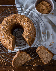 RUF Cake Glaze Hazelnut, 100g într-o pungă, rezistent la microunde, pentru glazurarea prăjiturilor cu nuci, praline și negrese, fără gluten (pachet de 4) Pasta de zahar Naty Shop