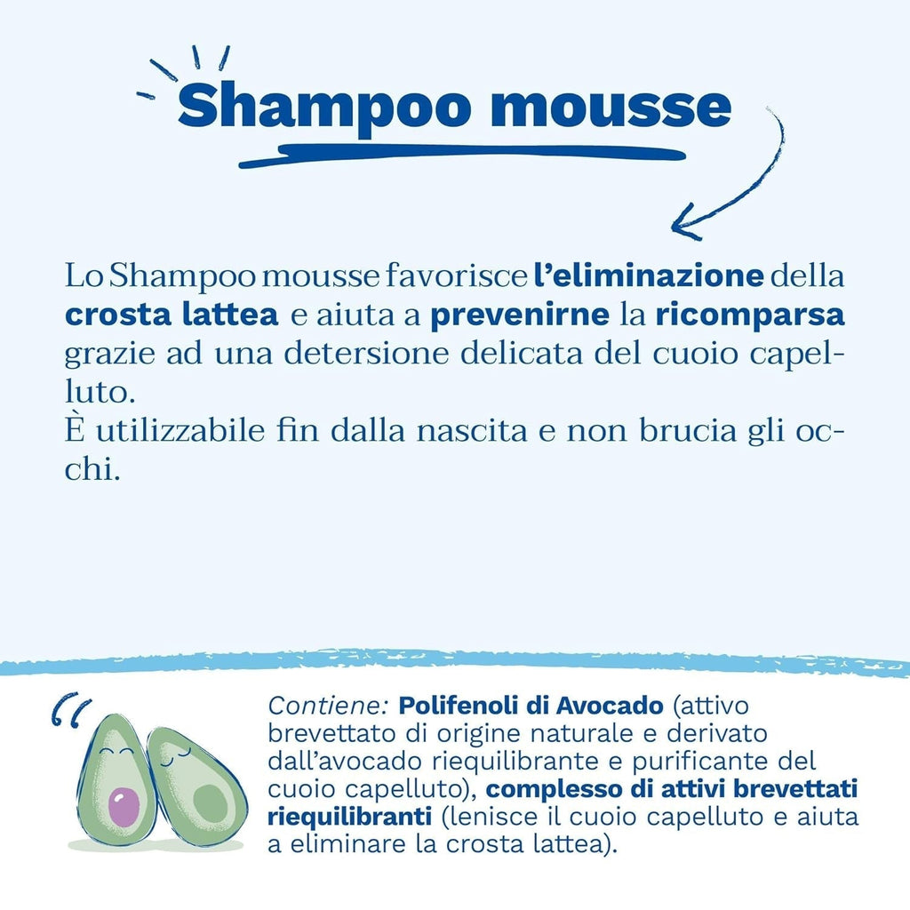 Șampon mousse pentru cruste de lapte, păr, bebeluși, copii, întreaga familie - Ajută la îndepărtarea crustă de lapte, curățare delicată, fără usturime (150ml) Copii - Baie si Skincare Naty Shop